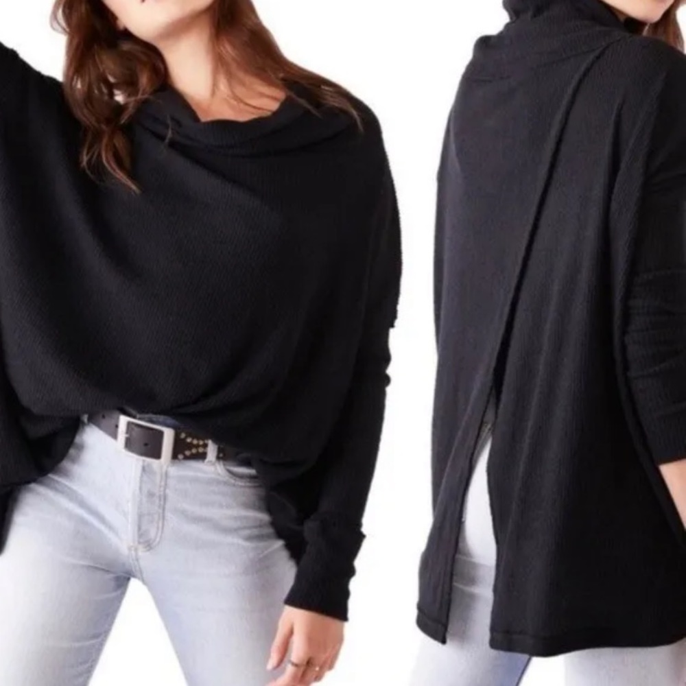 Free People Juicy Long Sleeve Ribbed Cowl Knit Sweater